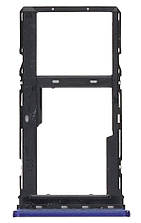 Тримач Sim-карти та карти пам'яті Motorola XT2081-1 Moto E7 Plus синій Navy Blue на дві Sim-карти