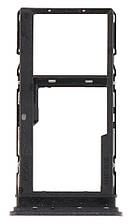 Тримач Sim-карти та карти пам'яті Motorola XT2129 Moto G30 чорний Phantom Black на дві Sim-карти