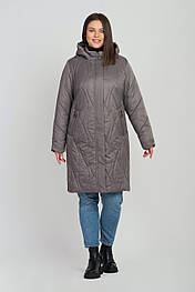 Жіночий демісезонний плащ з капюшоном – розміри 54-70