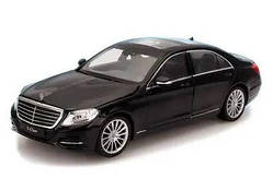 Модель авто 1/24 автомобіль Mercedes Benz S-Class, чорний. Металеві, гумові колеса