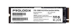 Жорсткий диск SSD: 1TB ProLogix S380 M.2 2280 (PRO1000GS380)