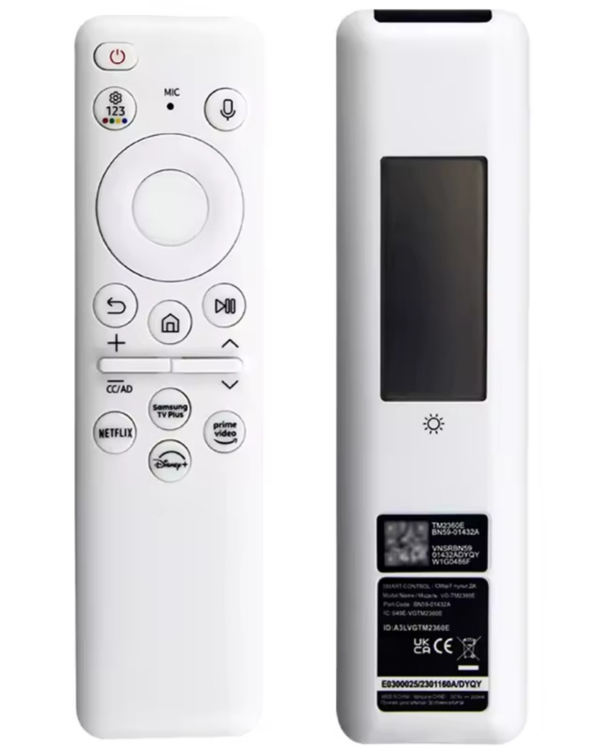 Пульт для SAMSUNG BN59-01432A White із сонячною панеллю / мікрофон / Bluetooth /