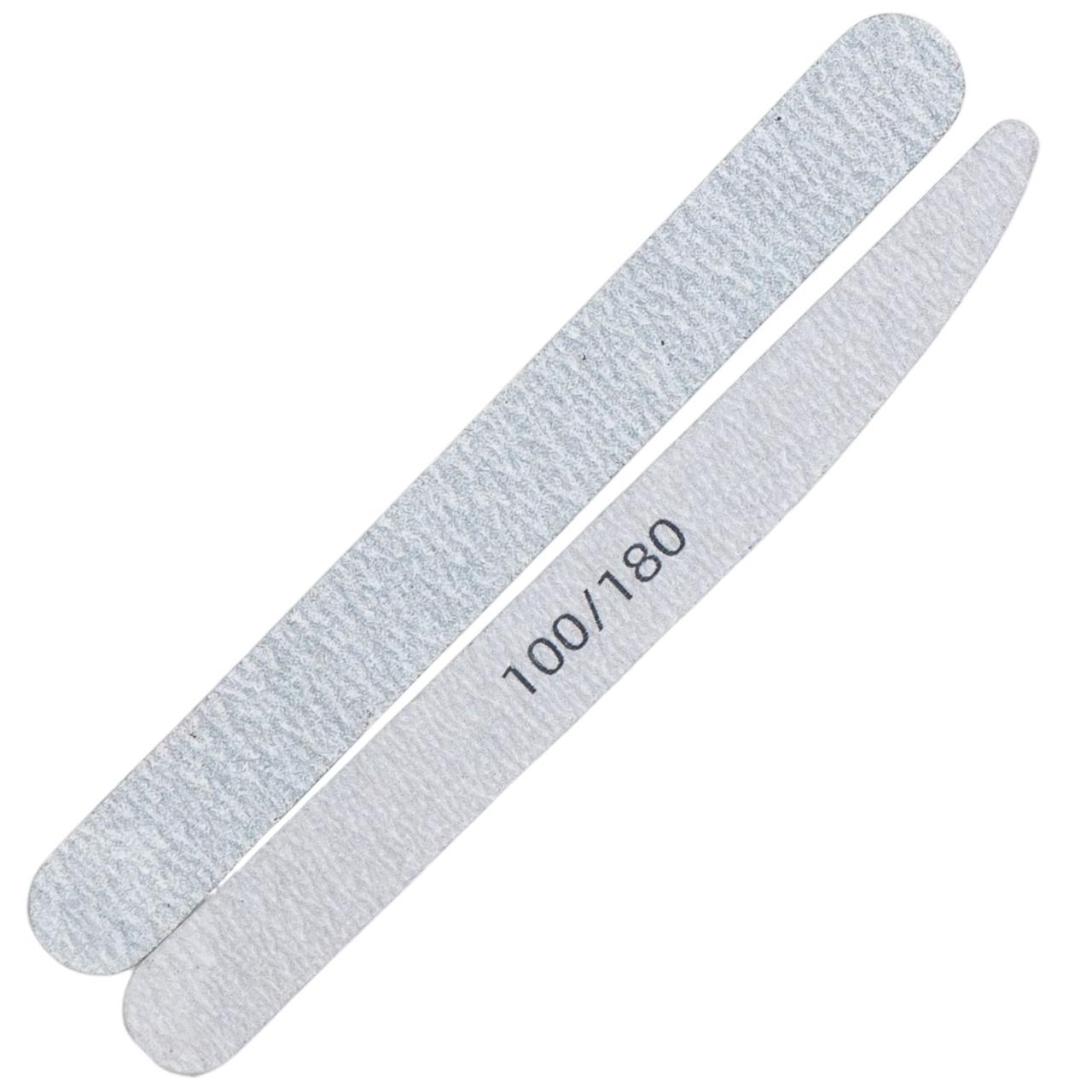 Пилочки для нігтів Liaoninger (пряма + скошена, 100/180) 5х18см 2шт/уп, пилочки для манікюру пряма
