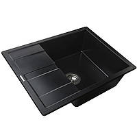 Гранітна мийка Mira ONZA чорний колір 650 х 500 мм