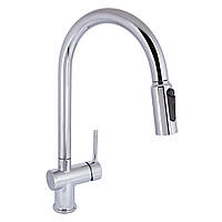 Змішувач для кухні Qtap Rozcesti з висувним виливом з підключенням для питної води QTROZ366CRM45938 Chrome Technohub - Гарант