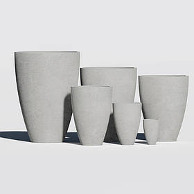 Бетонні вазони "Турін" кашпо для квітів, кущів та дерев, для вулиці, саду, дачі та тераси