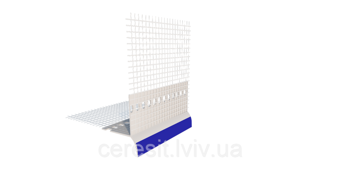 Профіль пвх крапельник з армувальною сіткою 2,5м (упаковка 25шт)
