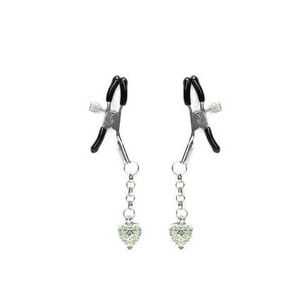 Затискачі для сосків Liebe Seele Glow-in-dark Nipple Clamps Green, фото 1