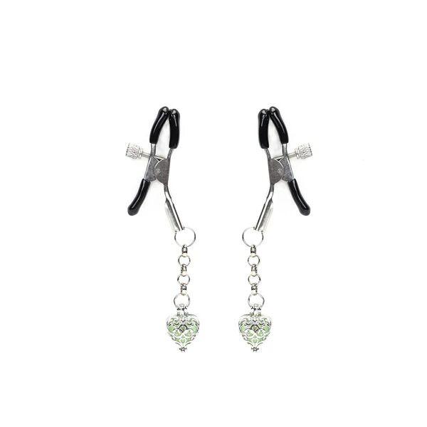 Затискачі для сосків Liebe Seele Glow-in-dark Nipple Clamps Green