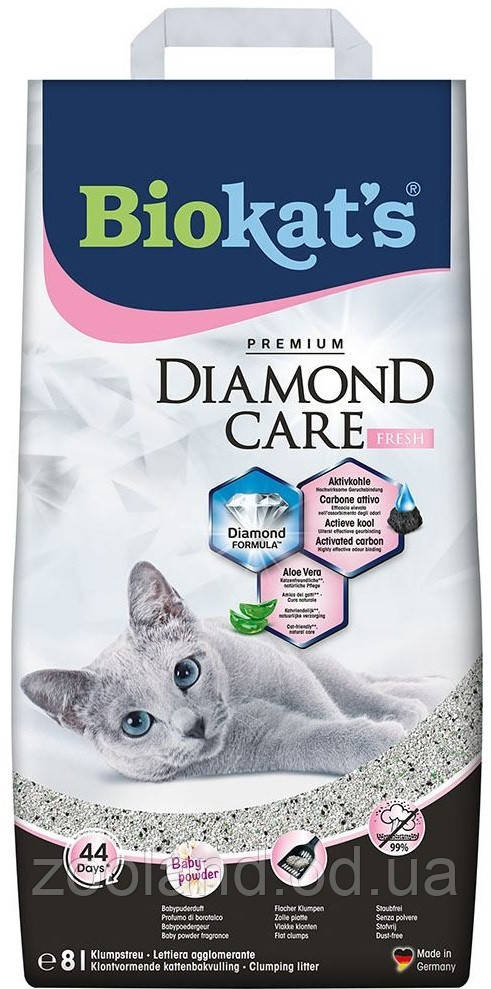 613260 Biokat's Diamond Care Fresh Наповнювач грудкується, 8 л