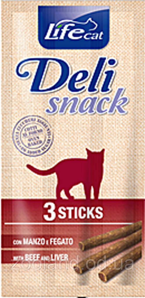 50008 LifeCat DeliSnack Stiks Яловичина з печінкою, 3х5 г