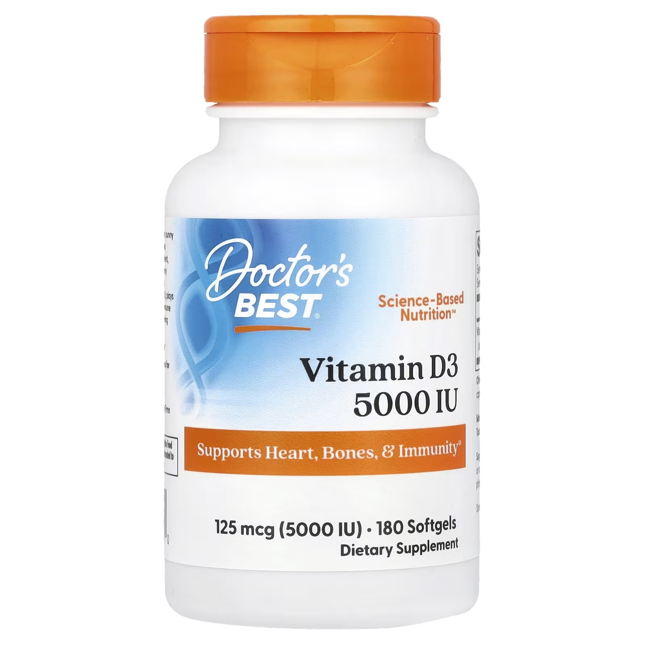 Вітамін Д3 5000 МО 180 капс для імунітету Doctor's Best USA