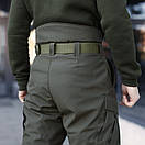 Однотонні теплі штани Pobedov Fight у кольорі хакі, фото 6