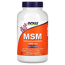 МСМ, Метилсульфонілметан, MSM, NOW Foods, 1000 мг, 240 вегетаріанських капсул.