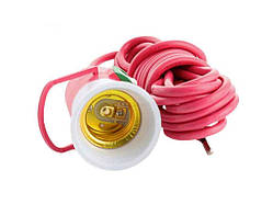 Патрон з вимикачем Е27 з проводом 3м червоний ТМ КИТАЙ