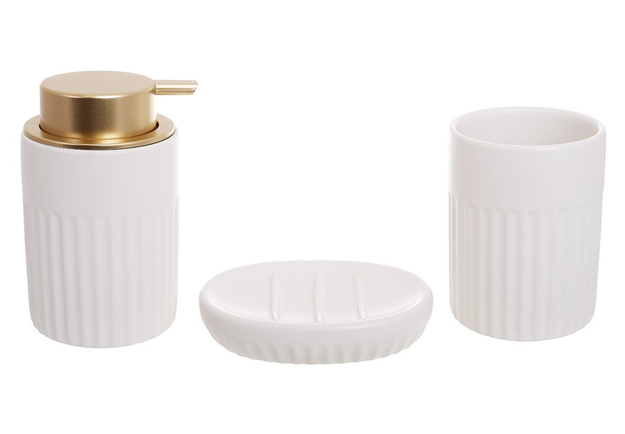 Набір аксесуарів для ванної Bona Di 851-331 350 мл 3 предмети білий 5013568
