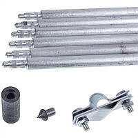 Комплект заземлення оцинкований безмуфтовий заклепувальний D = 20 mm, L = 9m