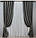 Комплект (2шт.1,5х2,7м) готових штор, льон мармур, колекція "Pavliani". Колір  графітовий. Код 1667ш 33-0555 5014852, фото 2