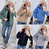 Жіночі демісезонні куртки 2020-бу Модна стильна жіноча демісезонна куртка тедді з капюшоном на