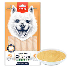 Wanpy Creamy Lickable Treat Chicken&Cheese ВАНПІ КУРКА СИР рідкі ласощі для собак