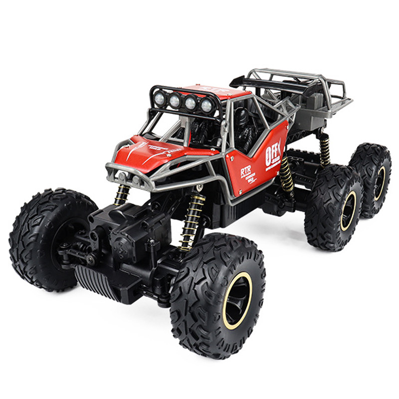 Шестиколісна гоночна машинка позашляховик-всюдихід 1:12 Rock Сlimber 4WD на радіокеруванні з пультом (3699-088) Червона