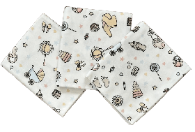 Набір з 3-ох теплих дитячих фланелевих (байових) пелюшок для новонароджених 90 х 80 см BST Молочний + Бежевий