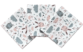 Набір з 3-ох теплих дитячих фланелевих (байових) пелюшок для новонароджених 90 х 110 см BST Сірий з бежевим