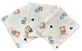 Набір з 3-ох теплих дитячих фланелевих (байових) пелюшок для новонароджених 90 х 80 см BST Бежевий + Молочний
