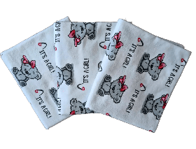 Набір з 3-ох теплих дитячих фланелевих (байових) пелюшок для новонароджених 90 х 110 см BST Білий з рожевим