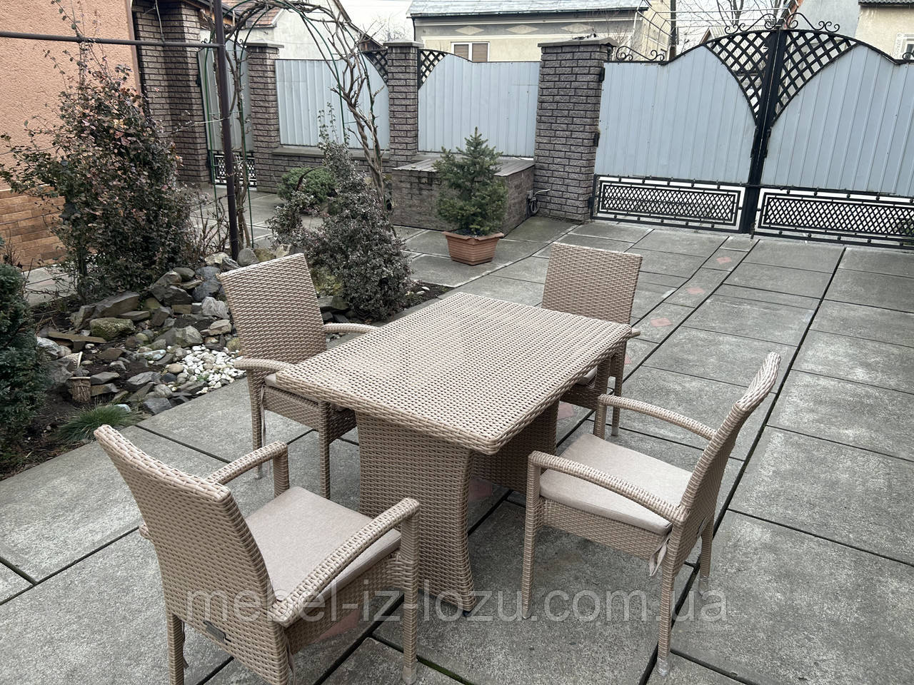 Набір З Ротанга Класік в бежевому кольорі, фото 1