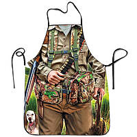 Прикольний фартух для чоловіків мисливець 75 на 60 см різнобарвний