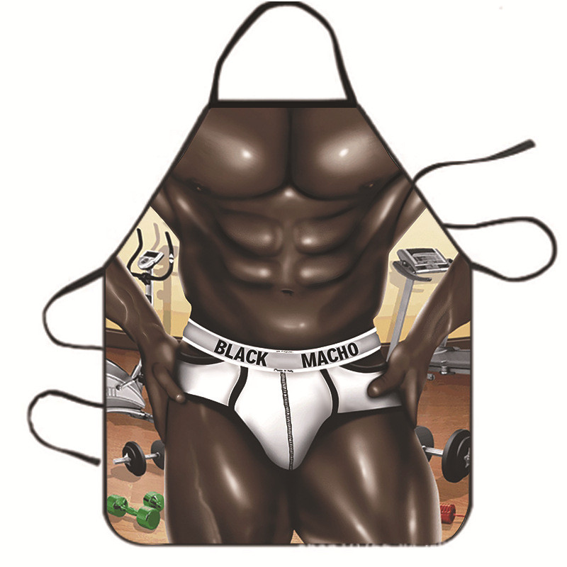Фартух з приколом для чоловіків з голим торсом спортсмен 73 на 57 см різнобарвний, фото 1