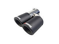 Насадки на вихлоп Carbon ( матовий ) 54mm To 76mm ( подвійна H ) на Akrapovič Akrapovič