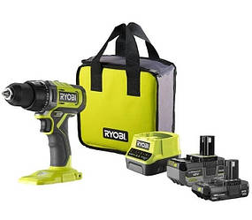 Ryobi Шурупокрут-дриль акумуляторний ONE+ RDD18-2C415S 18В 1х4А·год 1х1.5А·год ЗП 52Нм 450·1750об·хв 1.3кг