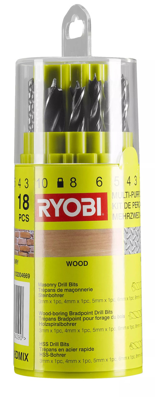 Ryobi Набір свердел RAK18DмIX, 18шт