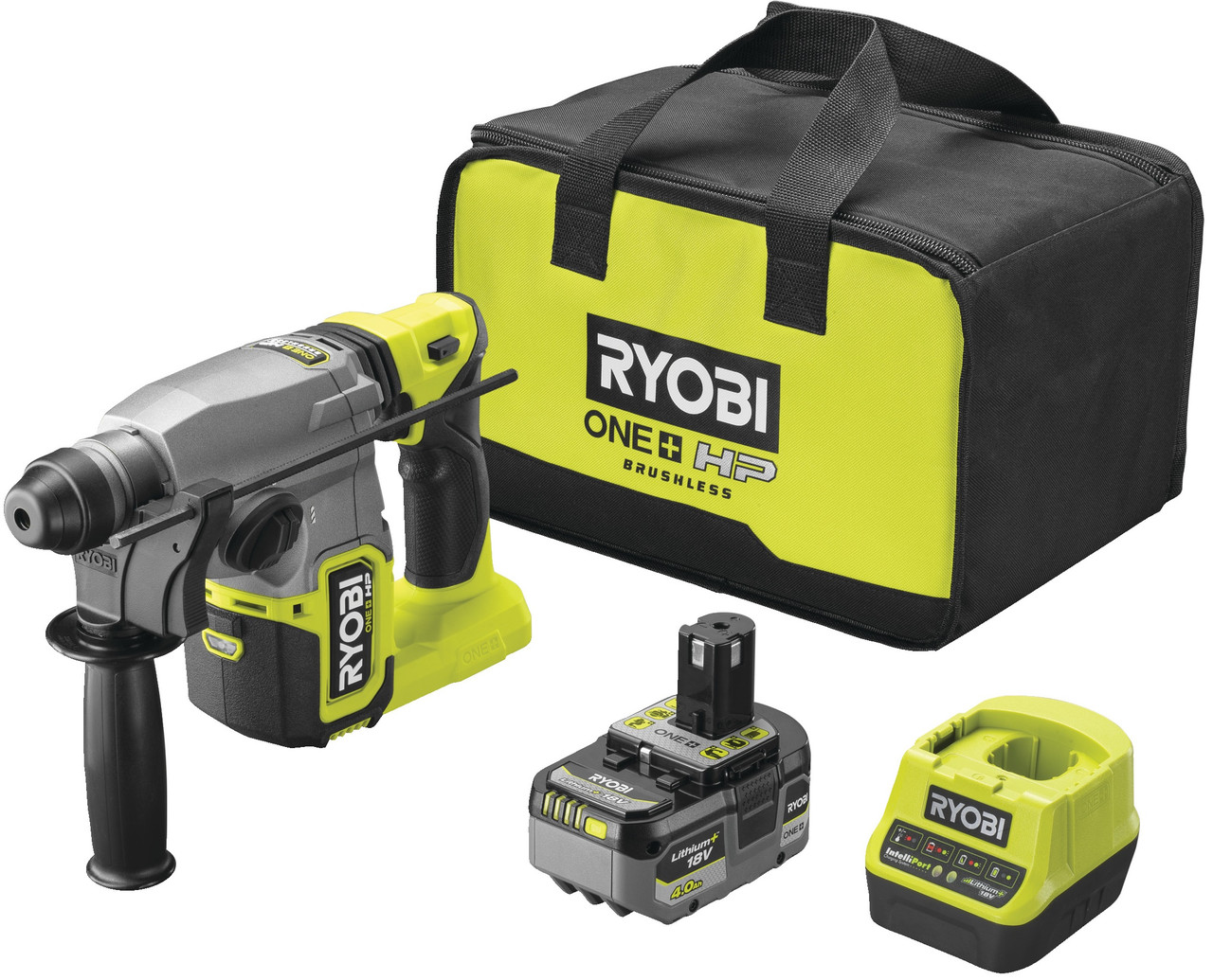 Ryobi Перфоратор акумуляторний RSDS18X-1C40S SDS-plus ONE+ 18В НР акб 1х4А·год 4Дж 3.2кг 4 режими