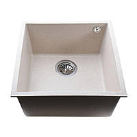 Гранітна мийка Globus Lux AMMER пiдстiльна, пісочний 440 х 440 мм -- А0004 квадратна
