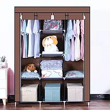 Складана тканинна шафа Storage Wardrobe 28130, Коричневий, фото 3