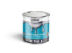 Грунт по металу 0.9 кг ГФ-021 Чорний антикорозійний "ONIX"