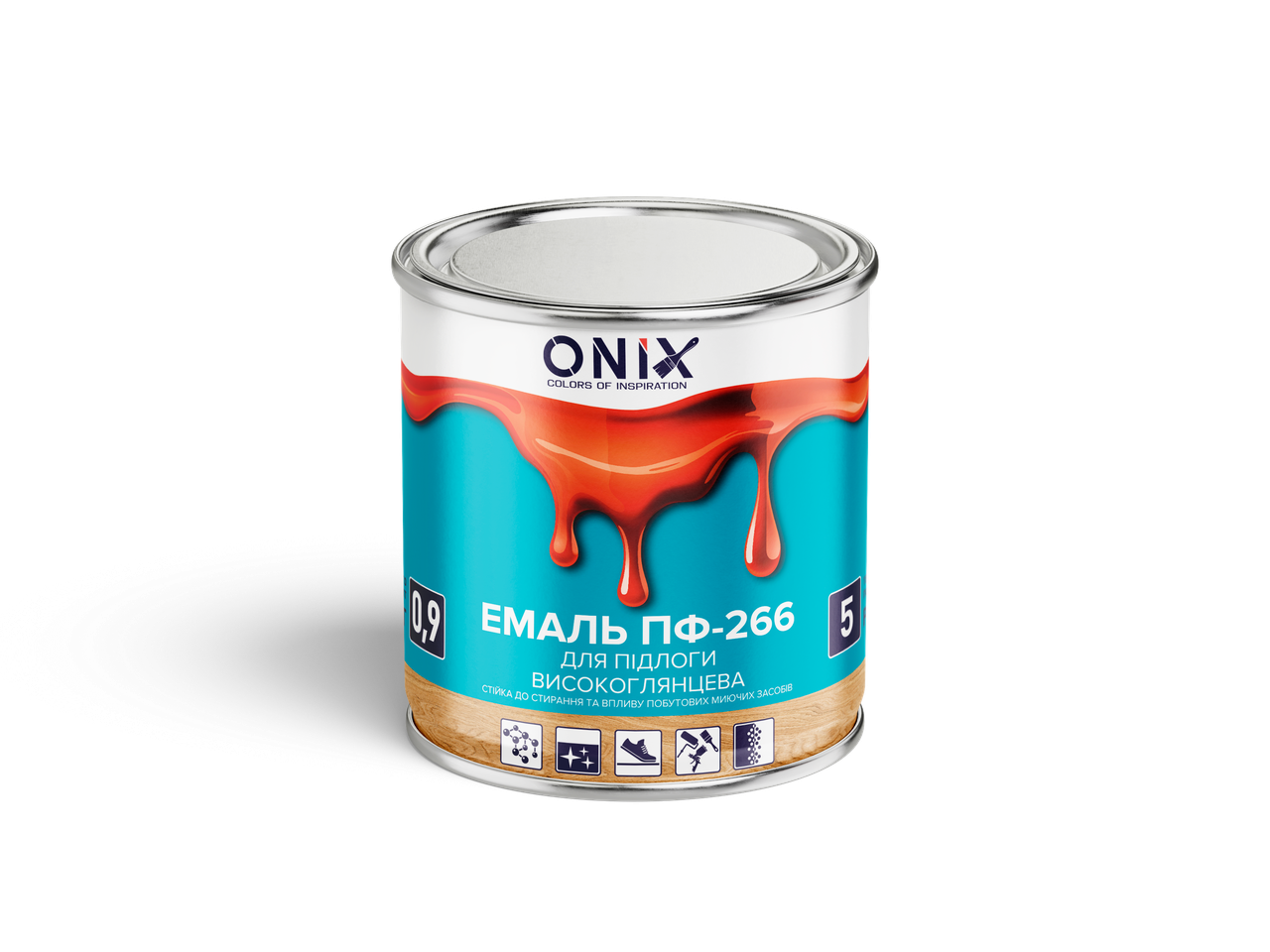Емаль для підлоги ПФ-266 Жовто-коричневий 0.9 кг ТМ Onix