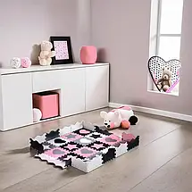 Розвивальний килимок манеж-пазл Nils Fun MD03 140x140см 36 елементів PINK, фото 5
