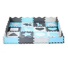 Розвивальний килимок манеж-пазл Nils Fun MD03 140x140см 36 елементів MINT, фото 3