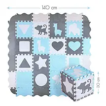 Розвивальний килимок манеж-пазл Nils Fun MD03 140x140см 36 елементів MINT, фото 6