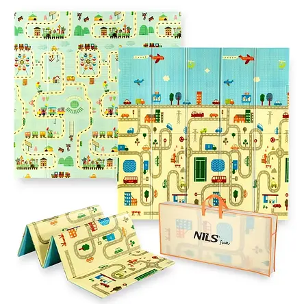 Дитячий складаний килимок Nils Fun City MD04 195x180 см, фото 1