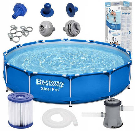 Басейн каркасний Bestway 56681 з насосом і фільтром 366х76, фото 1