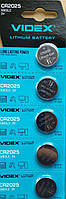 Батарейка літієва Videx CR2025 5 pcs BLISTER CARD