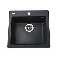 Гранітна мийка Globus Lux AOSTA графiт 490x455мм-А0001 квадратна