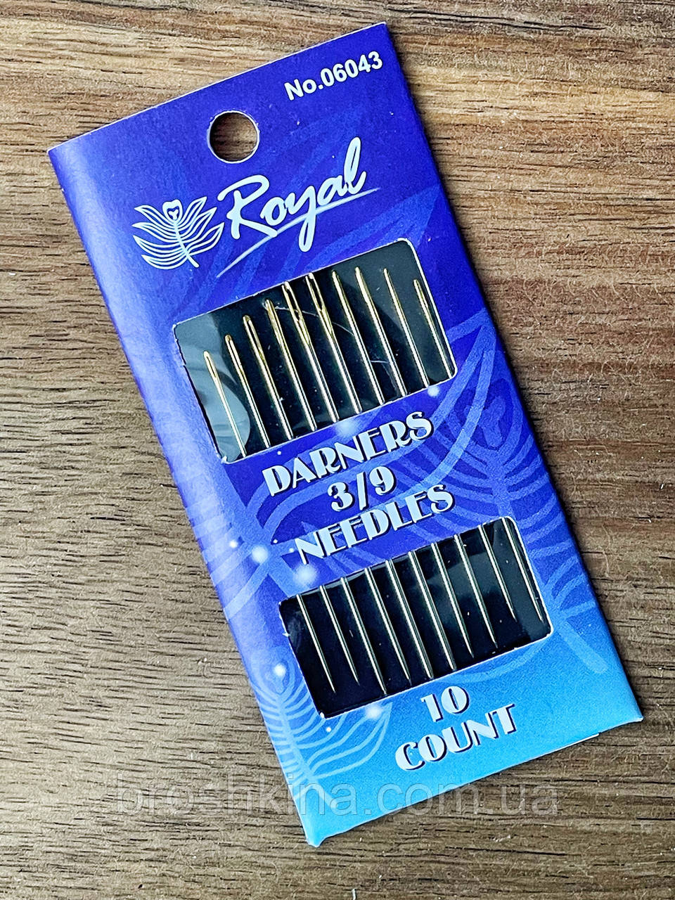 Голки 3/9 для ручного шиття з позолоченим вушком ROYAL 10 шт/комплект, фото 1