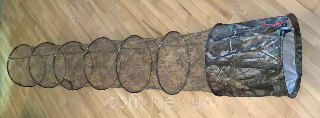 Садок для риби Golden Catch круглий, d=45 см, камуфльований 2,5 м, з кріпленням для кілочка