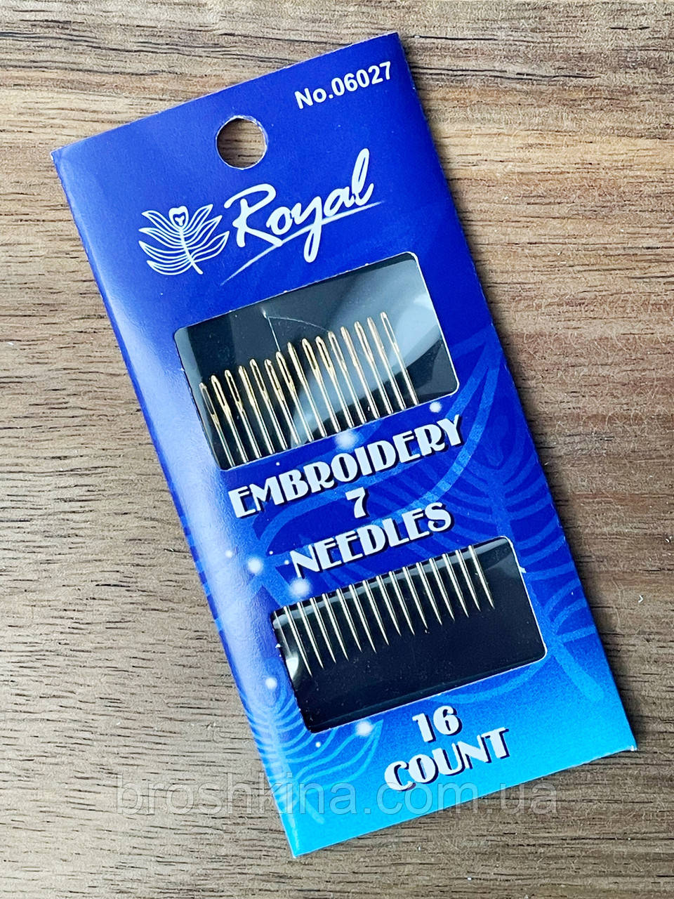 Голки 7 для ручного шиття з позолоченим вушком ROYAL 16 шт/комплект